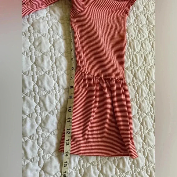 J. Crew Red & White Pinstriped 3/4 Bell Sleeve 100% Cotton Boat Neck Top Size L - Picture 13 of 16